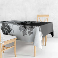 Gray Scale Hibiscus Plumeria Floral Tablecloth LT01 - Polynesian Pride