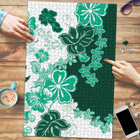 Green Hibiscus Plumeria Floral Puzzle LT01