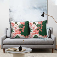 Green Orange Hibiscus Plumeria Floral Pillow Cover LT01 - Polynesian Pride