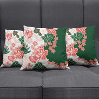 Green Orange Hibiscus Plumeria Floral Pillow Cover LT01 - Polynesian Pride