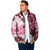 Pink Hibiscus Plumeria Floral Padded Jacket - Polynesian Pride