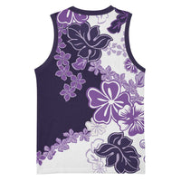 Purple Hibiscus Plumeria Floral Basketball Jersey - Polynesian Pride