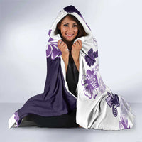 Purple Hibiscus Plumeria Floral Hooded Blanket LT01 - Polynesian Pride