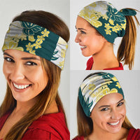 Yelow Teal Hibiscus Plumeria Floral Neck Gaiter LT01