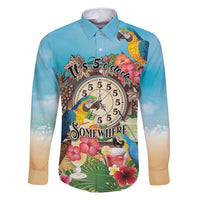 Personalized It's 5 o'clock Somewhere Family Matching Summer Maxi Dress and Hawaiian Shirt Hawaiian Tropical Parrots - Polynesian Pride