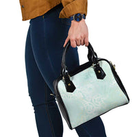 Polynesian Tiare Monstera Seafoam Green Shoulder Handbag Liquid Style - Polynesian Pride