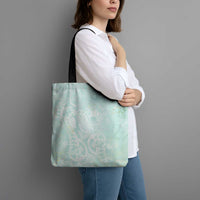 Polynesian Tiare Monstera Seafoam Green Tote Bag Liquid Style LT01 - Polynesian Pride