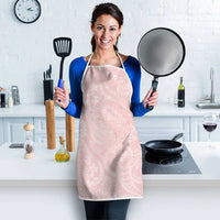 Polynesian Tiare Monstera Soft Pink Apron Liquid Style - Polynesian Pride