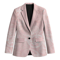 Polynesian Tiare Monstera Soft Pink Blazer Liquid Style - Polynesian Pride