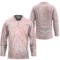 Polynesian Tiare Monstera Soft Pink Hockey Jersey Liquid Style - Polynesian Pride