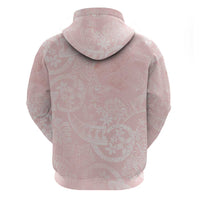 Polynesian Tiare Monstera Soft Pink Hoodie Liquid Style - Polynesian Pride