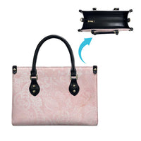 Polynesian Tiare Monstera Soft Pink Leather Bag Liquid Style - Polynesian Pride