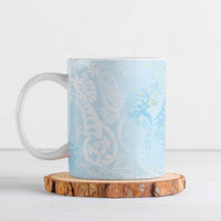 Polynesian Tiare Monstera Baby Blue Ceramic Mug Liquid Style LT01 Blue - Polynesian Pride