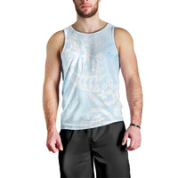 Polynesian Tiare Monstera Baby Blue Men Tank Top Liquid Style - Polynesian Pride