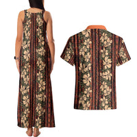 Hawaii Hibiscus Couples Matching Tank Maxi Dress and Hawaiian Shirt Retro Style - Polynesian Pride