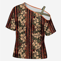 Hawaii Hibiscus Cross Shoulder Shirt Retro Style - Polynesian Pride