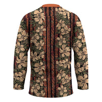 Hawaii Hibiscus Hockey Jersey Retro Style - Polynesian Pride