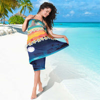 Hawaii Beach Landscape Time-Lapse Sarong Tropical Plumeria Flowers - Polynesian Pride