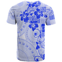 Fiji Masi With Hibiscus Tapa Tribal T Shirt Blue Pastel LT01 - Polynesian Pride