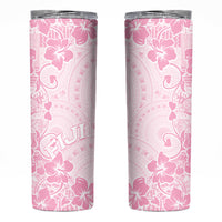 Fiji Masi With Hibiscus Tapa Tribal Skinny Tumbler Pink Pastel