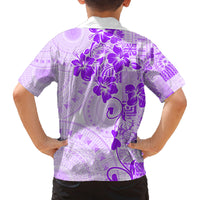 Fiji Masi With Hibiscus Tapa Tribal Family Matching Summer Maxi Dress and Hawaiian Shirt Purple Pastel LT01 - Polynesian Pride