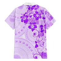 Fiji Masi With Hibiscus Tapa Tribal Family Matching Summer Maxi Dress and Hawaiian Shirt Purple Pastel LT01 - Polynesian Pride