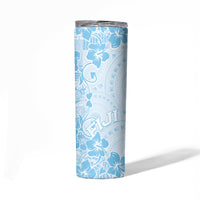 Fiji Masi With Hibiscus Tapa Tribal Skinny Tumbler Sky Blue Pastel