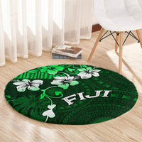 Fiji Masi Round Carpet Fijian Hibiscus Tapa Green Version LT01 - Polynesian Pride