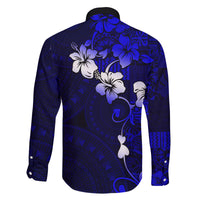 Fiji Masi Family Matching Tank Maxi Dress and Hawaiian Shirt Fijian Hibiscus Navy Blue Gold Version LT01 - Polynesian Pride