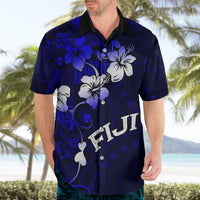 Fiji Masi Hawaiian Shirt Fijian Hibiscus Navy Blue Gold Version LT01 - Polynesian Pride