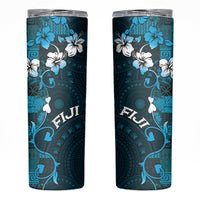 Fiji Masi Skinny Tumbler Fijian Hibiscus Tapa Sky Blue Version