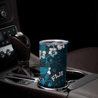 Fiji Masi Tumbler Cup Fijian Hibiscus Tapa Sky Blue Version LT01 - Polynesian Pride