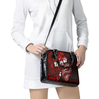 Fiji Masi Paisley Shoulder Handbag Fijian Hibiscus Tapa Red Version LT01 - Polynesian Pride