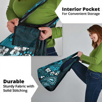 Fiji Masi Paisley Grocery Bag Fijian Hibiscus Tapa Sky Blue Version