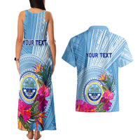 Micronesia Culture Day Couples Matching Tank Maxi Dress and Hawaiian Shirt Tribal Pattern Tropical Style LT01 - Polynesian Pride