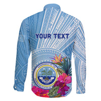 Micronesia Culture Day Family Matching Off Shoulder Long Sleeve Dress and Hawaiian Shirt Tribal Pattern Tropical Style LT01 - Polynesian Pride