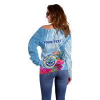 Micronesia Culture Day Off Shoulder Sweater Tribal Pattern Tropical Style LT01 - Polynesian Pride