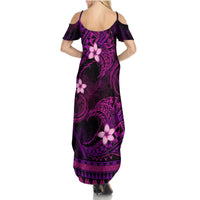 FSM Chuuk State Summer Maxi Dress Tribal Pattern Pink Version LT01 - Polynesian Pride