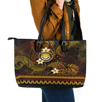 FSM Culture Day Leather Tote Bag Tribal Pattern Gold Version LT01 - Polynesian Pride