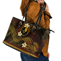 FSM Yap State Leather Tote Bag Tribal Pattern Gold Version LT01 - Polynesian Pride