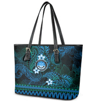 FSM Culture Day Leather Tote Bag Tribal Pattern Ocean Version LT01 - Polynesian Pride