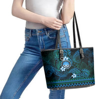 FSM Culture Day Leather Tote Bag Tribal Pattern Ocean Version LT01 - Polynesian Pride