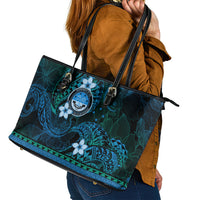 FSM Culture Day Leather Tote Bag Tribal Pattern Ocean Version LT01 - Polynesian Pride