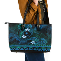 FSM Chuuk State Leather Tote Bag Tribal Pattern Ocean Version LT01 - Polynesian Pride