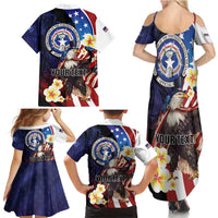 Personalized Northern Mariana Islands 4th of July Family Matching Summer Maxi Dress and Hawaiian Shirt Plumeria USA Eagle LT01 - Polynesian Pride