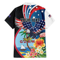 Personalized Guam Fourth of July Family Matching Puletasi and Hawaiian Shirt Tropical Flowers