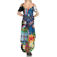 Personalized Guam Fourth of July Family Matching Summer Maxi Dress and Hawaiian Shirt Tropical Flowers LT01 - Polynesian Pride