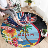 Guam Fourth of July Round Carpet Tropical Flowers