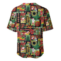 Hawaiian Santa Christmas Pattern Baseball Jersey Black Version LT01 - Polynesian Pride