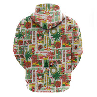 Hawaiian Santa Christmas Pattern Hoodie White Version - Polynesian Pride